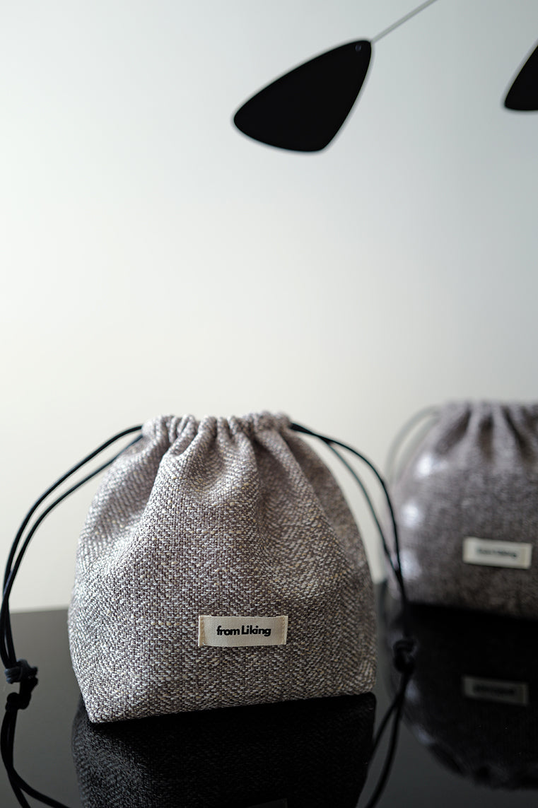 Cozy Winter Pouch | Herringbone & Bouclé