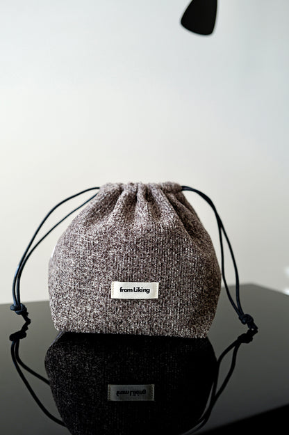 Cozy Winter Pouch | Herringbone & Bouclé